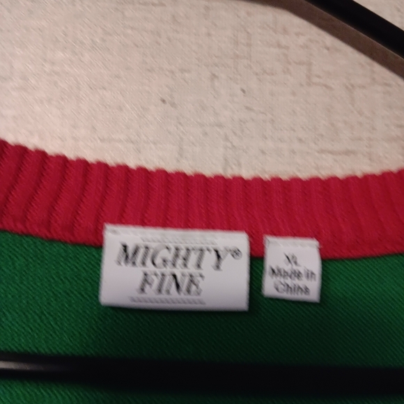 Mighty Fine You Better Slegigh   Red and Green Santa Sweater Sz M - Picture 3 of 4